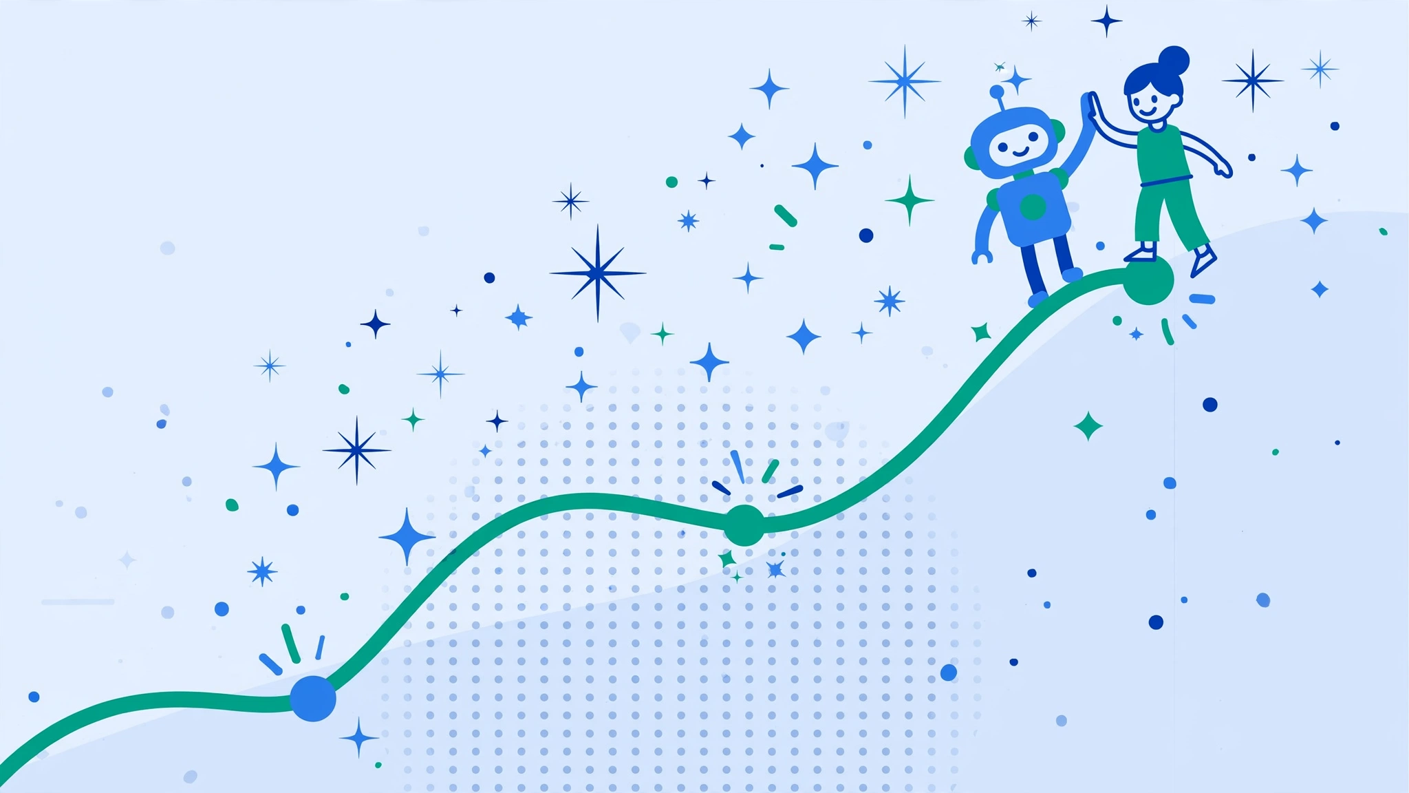 Rising SEO rankings graph illustrating AI content SEO guidelines best practices in action
