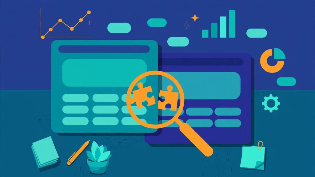Content gap analysis SEO workflow: analyst finding missing keyword opportunities between competing websites