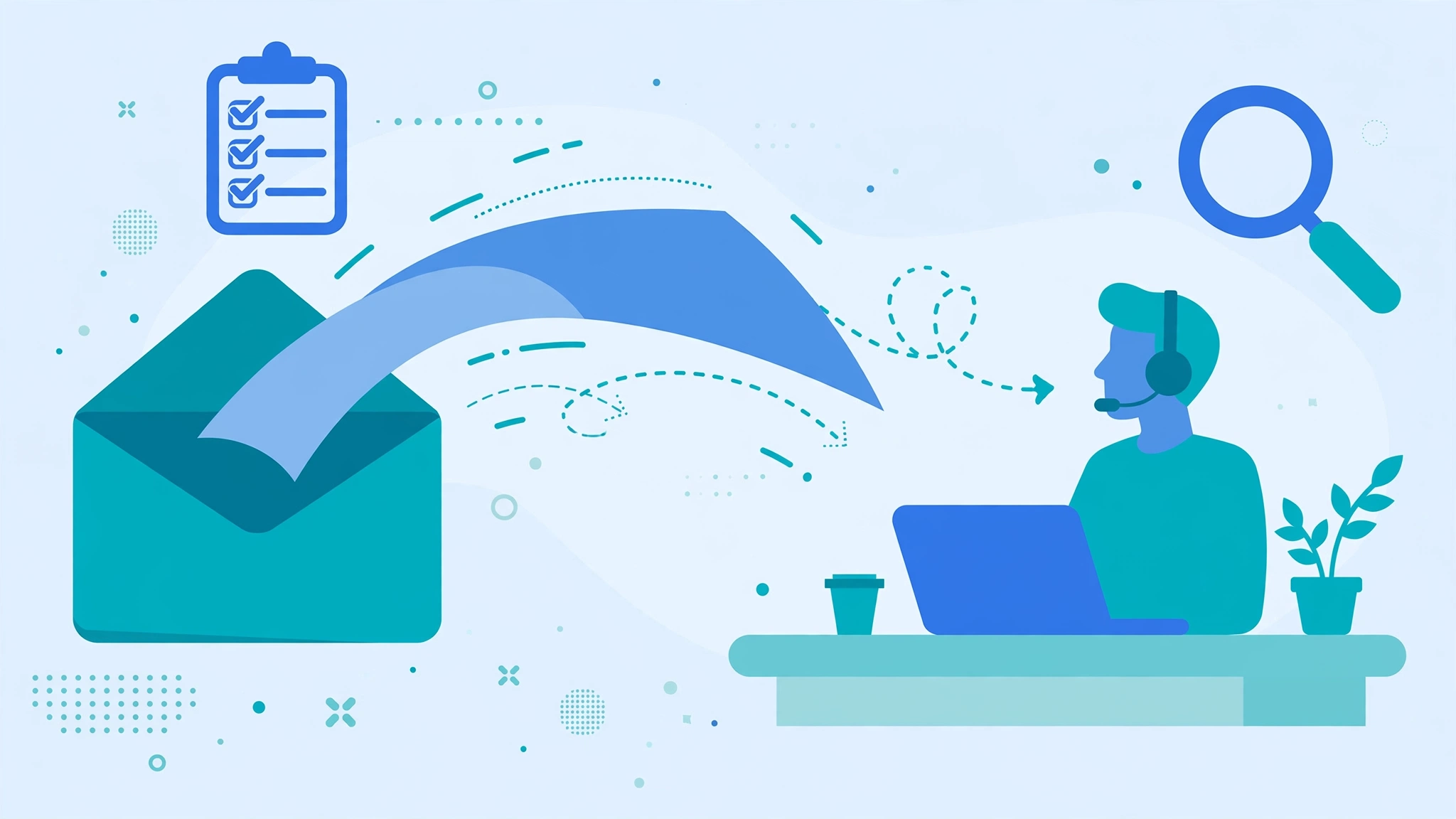 Journalist outreach workflow illustration for a digital PR pitch campaign