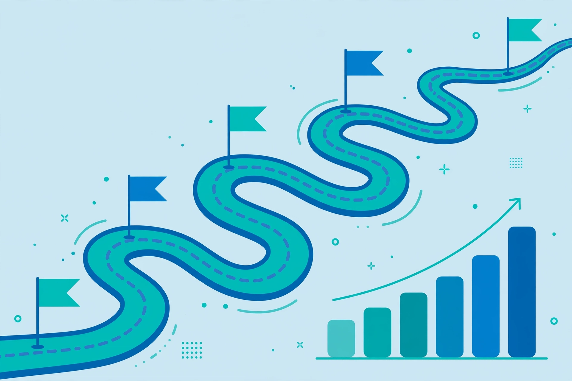 Month by month SEO timeline roadmap with traffic growth chart