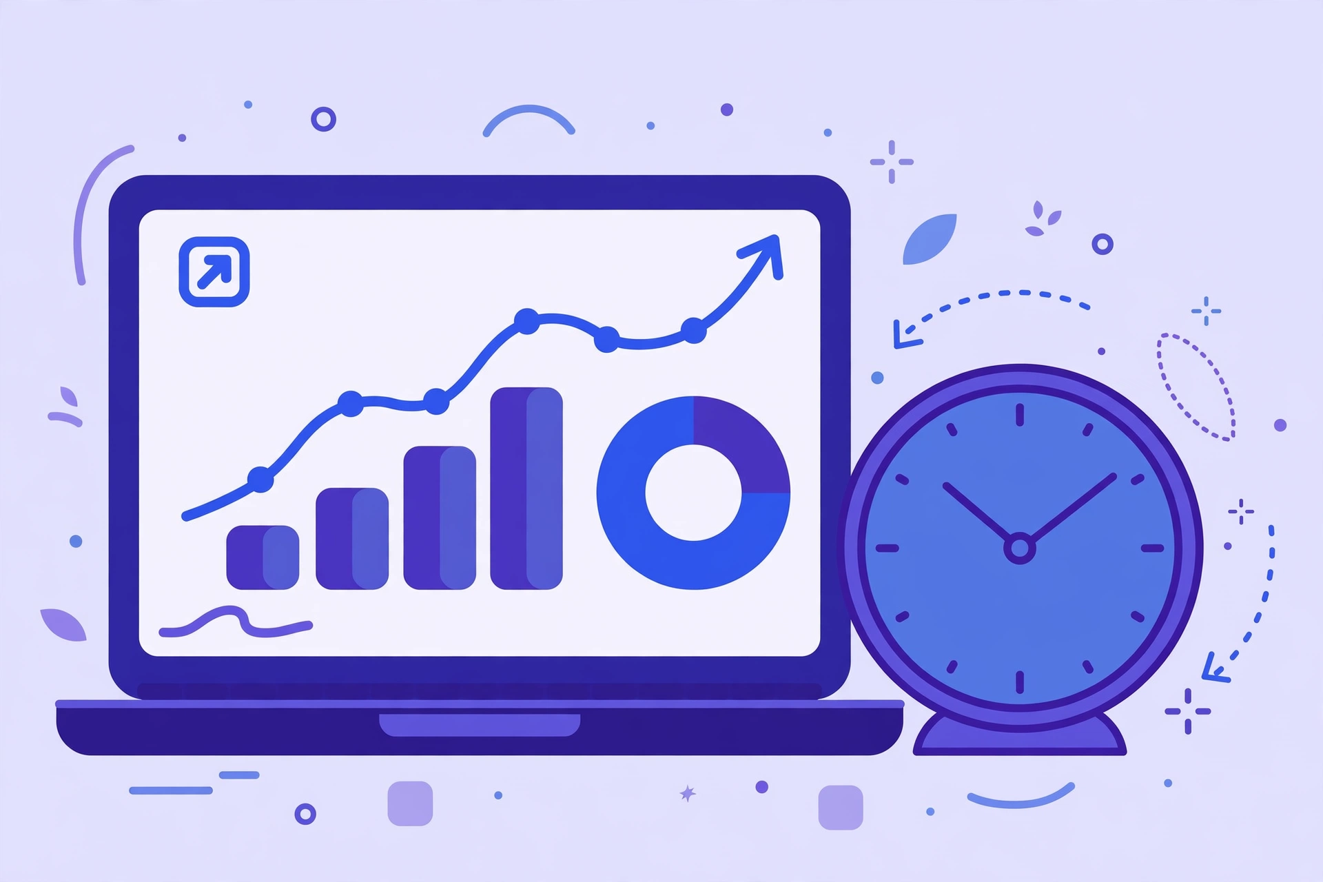 Analytics dashboard showing SEO results growth over time