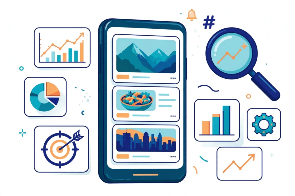 How to rank in Google Discover — smartphone showing a personalized content feed illustration