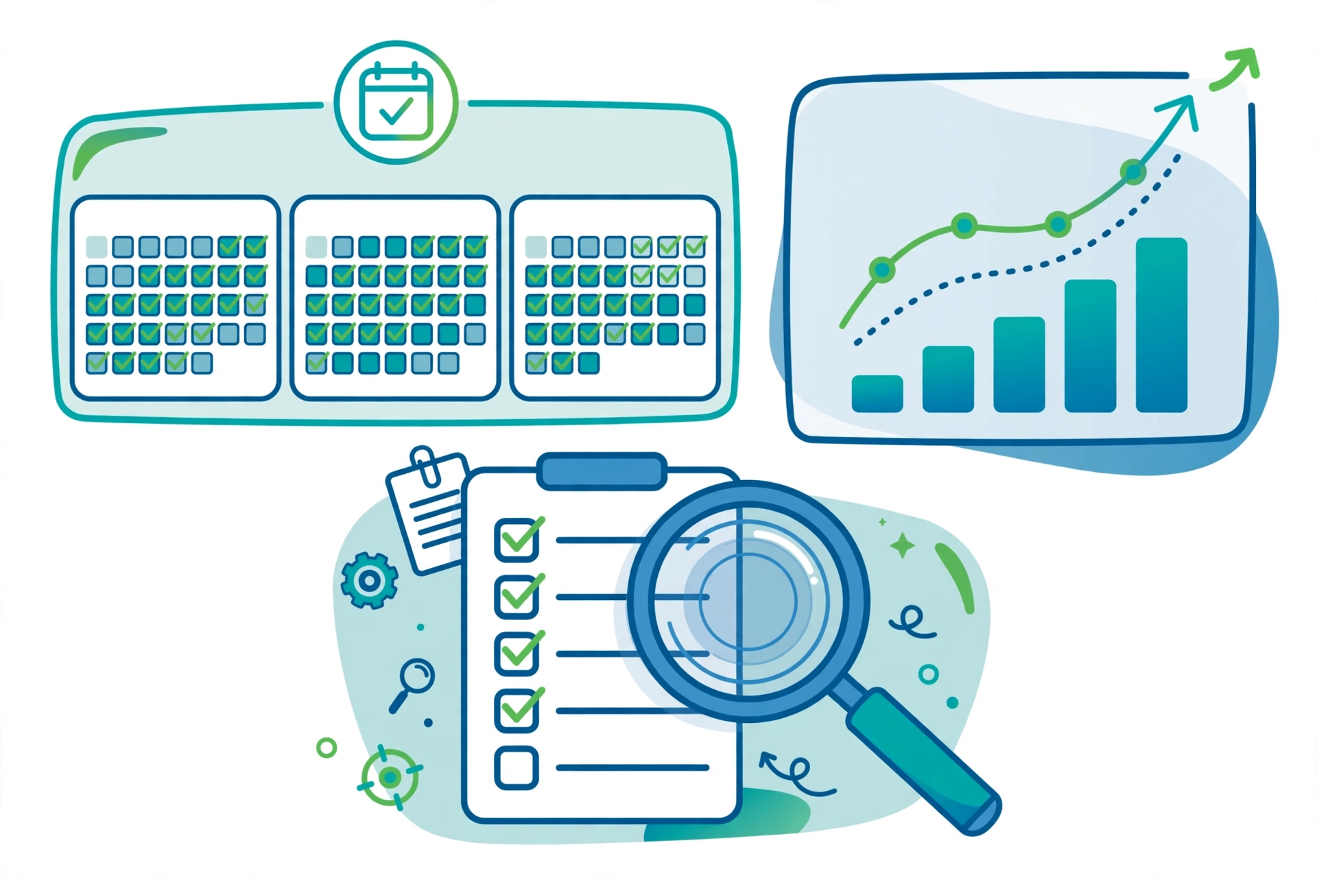 90-day action plan checklist with growth chart to increase domain authority