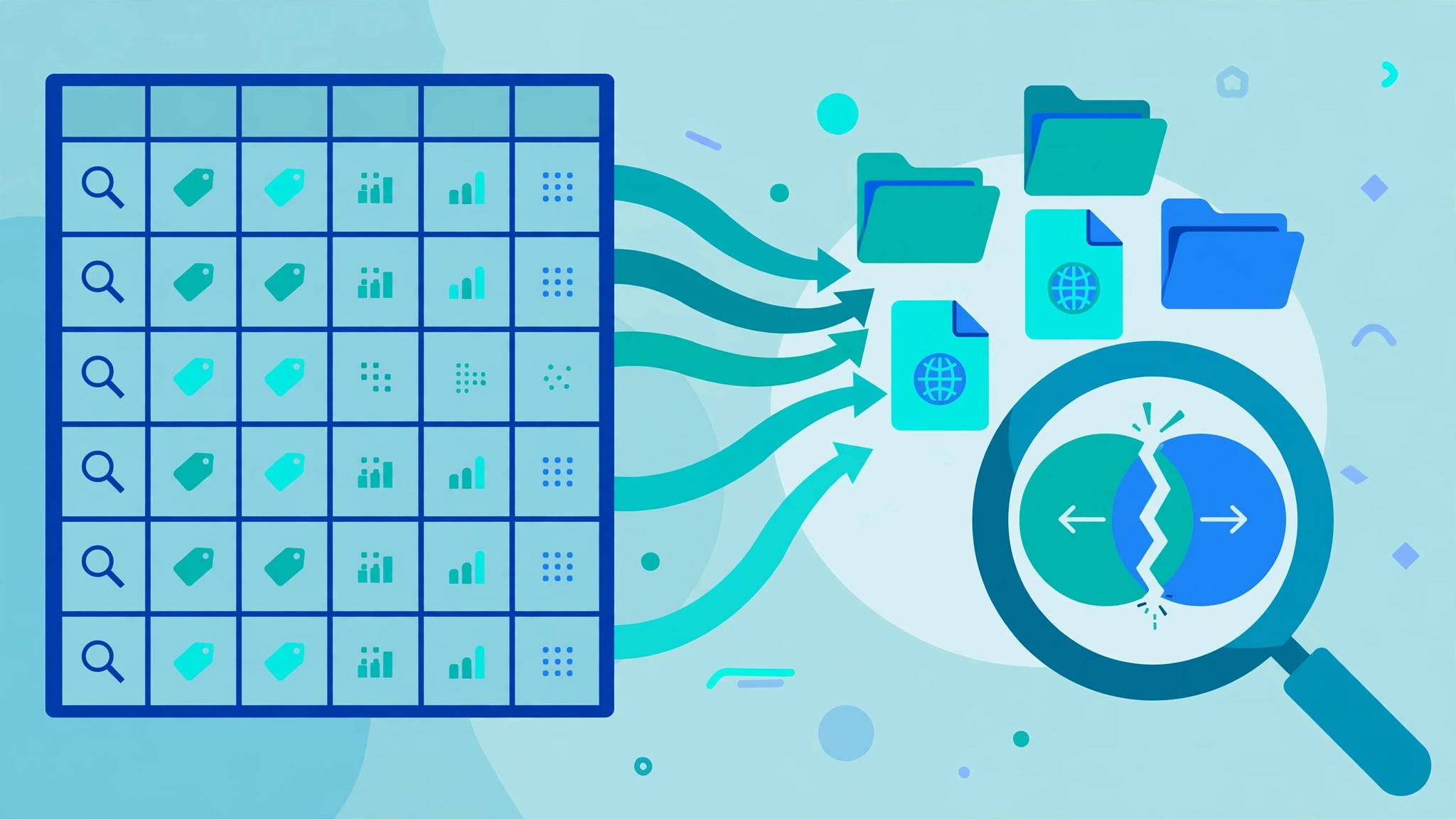 Keyword mapping strategy spreadsheet organizing keywords by intent and URL
