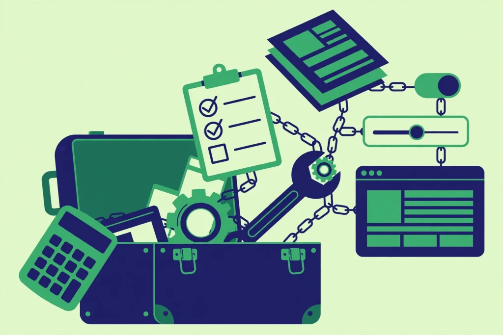 Linkable assets that earn backlinks while you sleep — flat vector treasure chest of link magnets