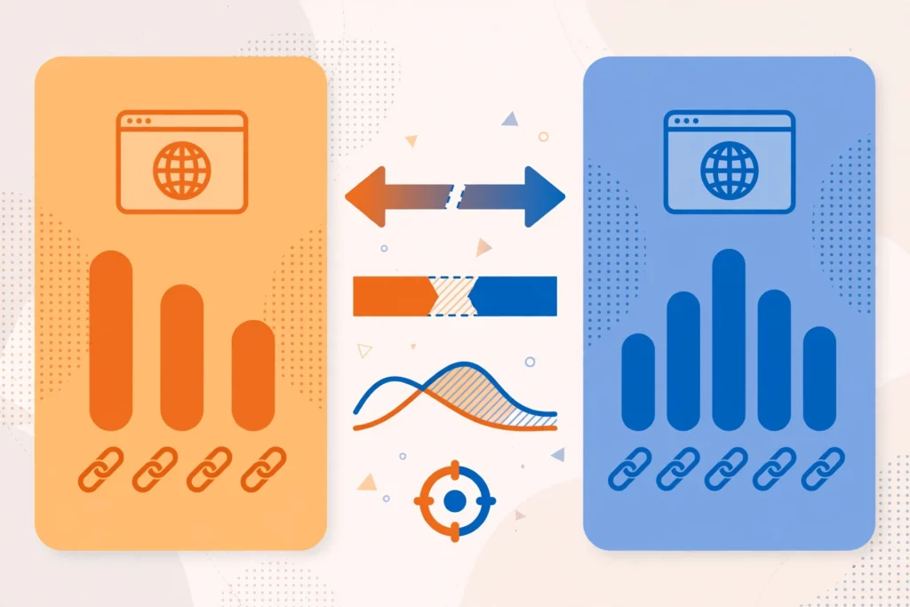 Backlink gap analysis illustration with competitors