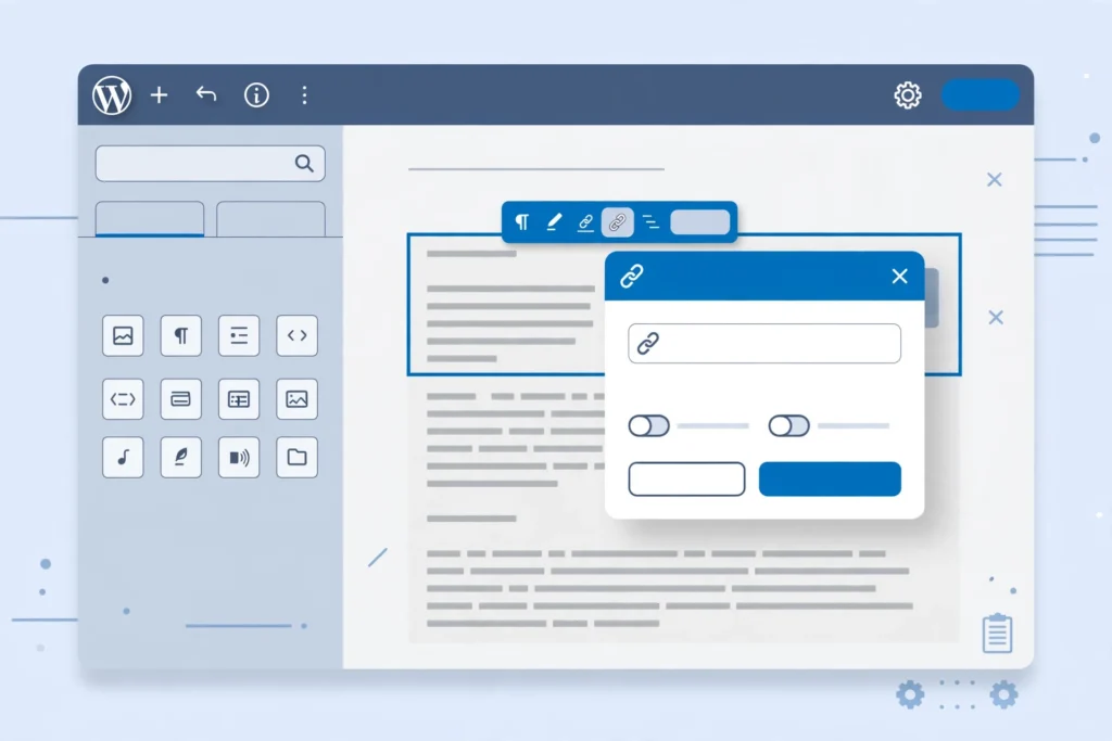 How to add internal links in WordPress illustration