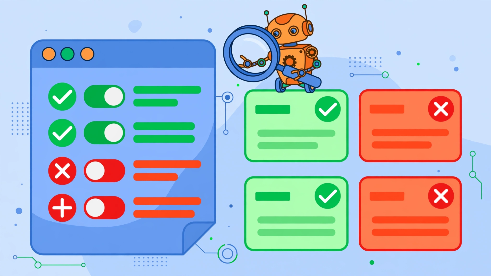 Visual breakdown of robots.txt rules allowing and blocking website pages