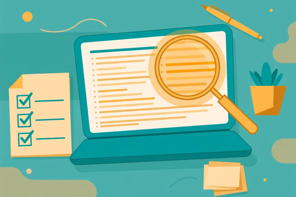 How to write SEO friendly content — writer workflow illustration