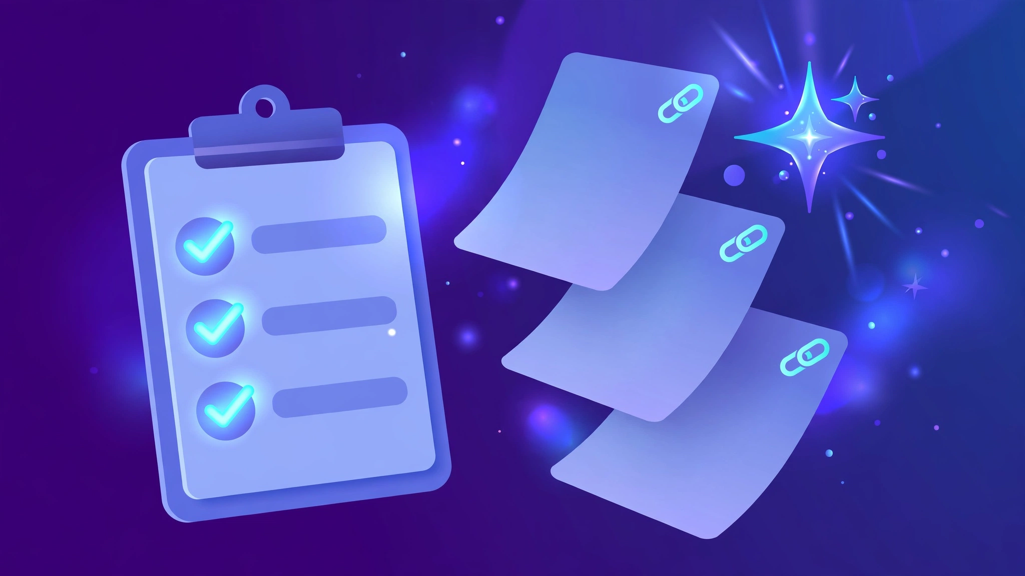 Illustration of an AI Overview citation checklist with documents