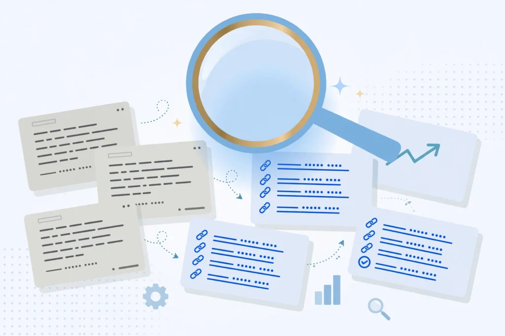 How to find unlinked brand mentions — illustration of mentions converting into backlinks